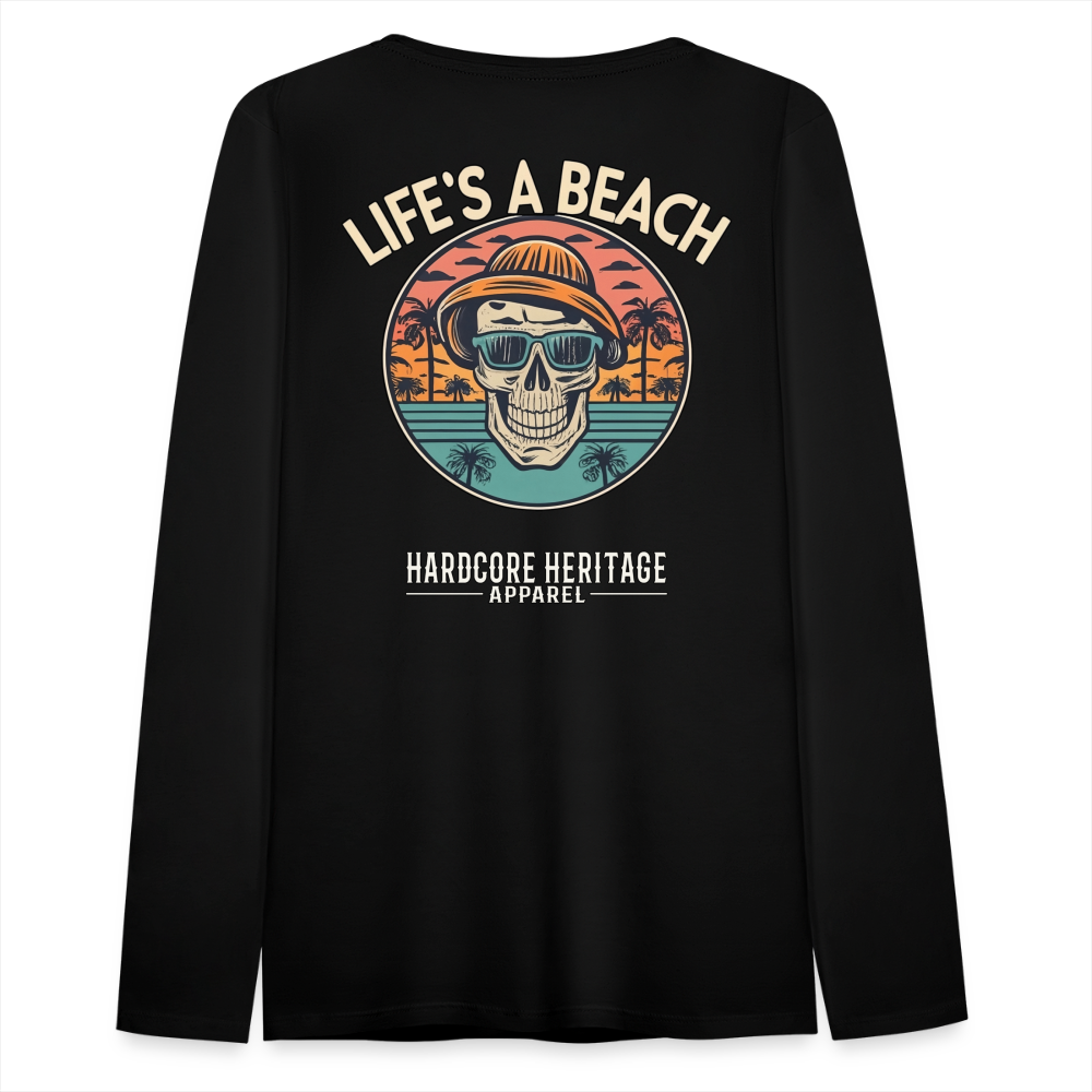 Life's a Beach v2 Women's Long Sleeve Tee - black