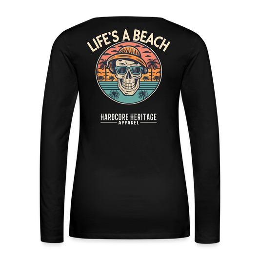 Life's a Beach v2 Women's Long Sleeve Tee - black