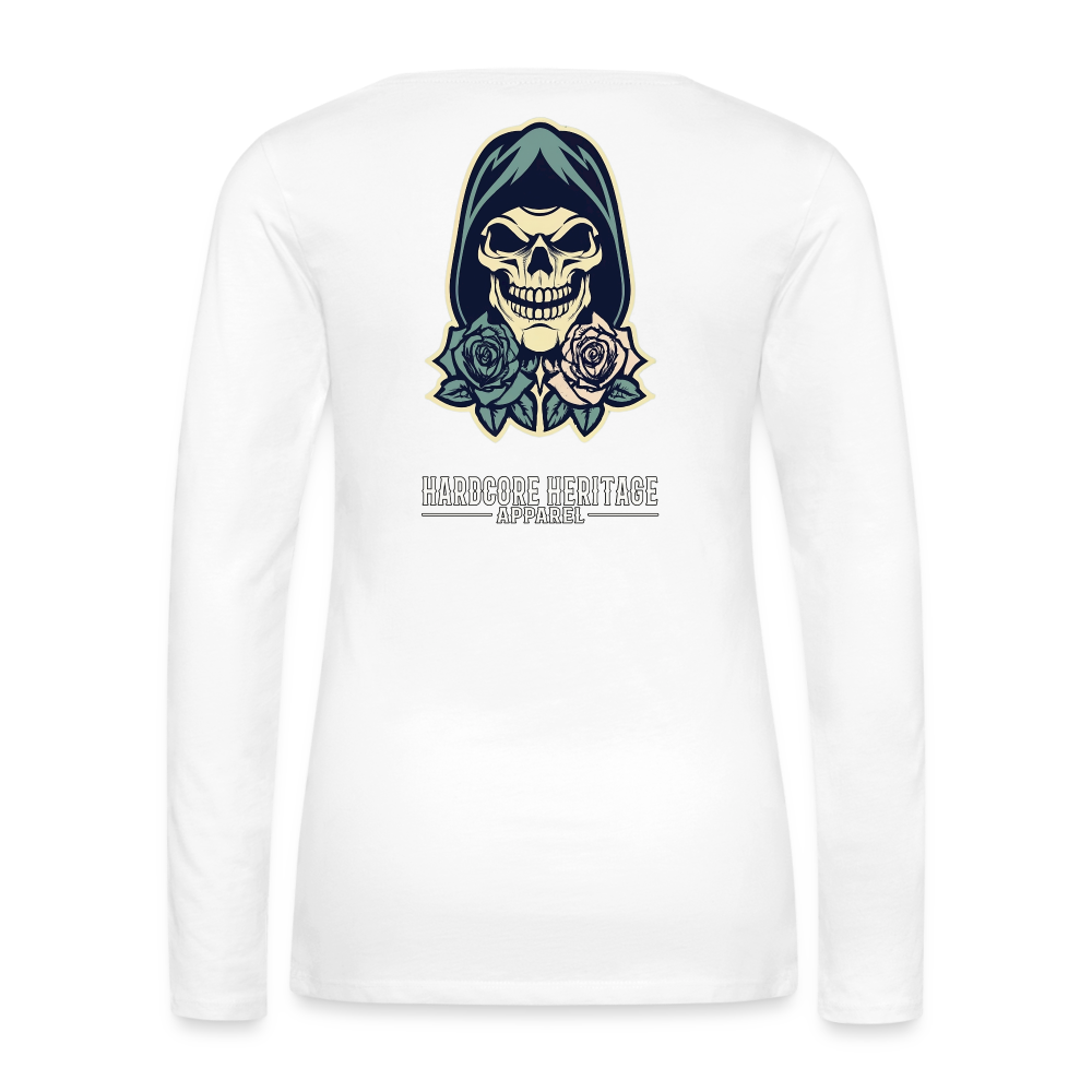 American Traditional Reaper Women's Long Sleeve Tee - white