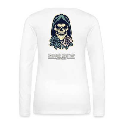 American Traditional Reaper Women's Long Sleeve Tee - white