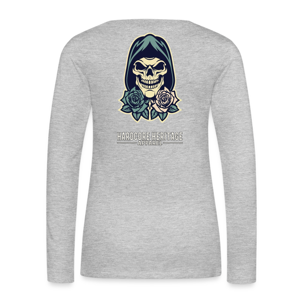 American Traditional Reaper Women's Long Sleeve Tee - heather gray