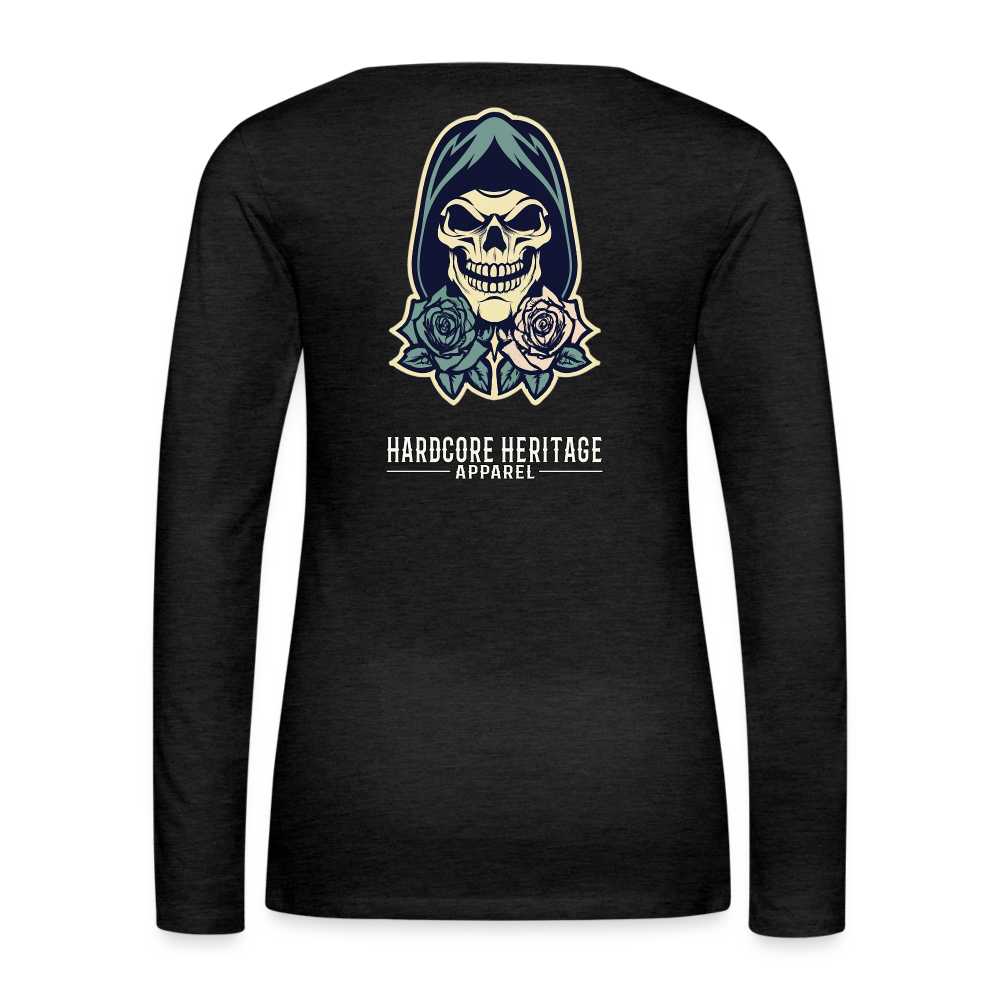 American Traditional Reaper Women's Long Sleeve Tee - charcoal grey