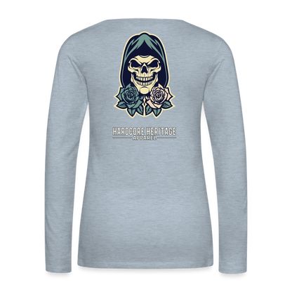 American Traditional Reaper Women's Long Sleeve Tee - heather ice blue