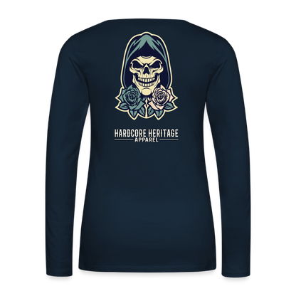 American Traditional Reaper Women's Long Sleeve Tee - deep navy