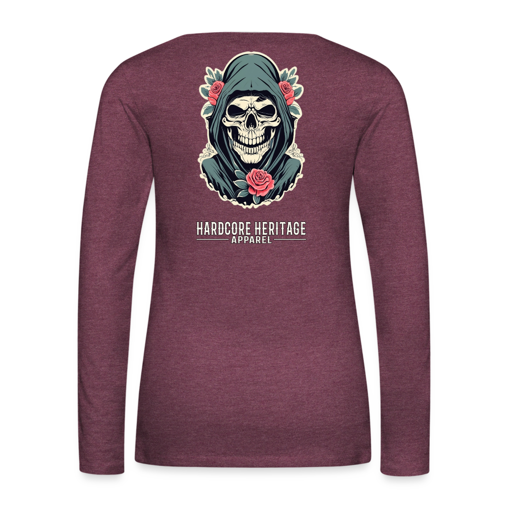 Death's Lover Women's Long Sleeve Tee - heather burgundy