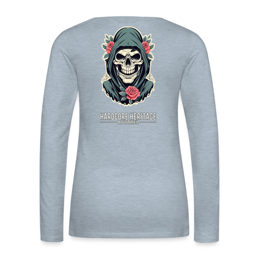 Death's Lover Women's Long Sleeve Tee - heather ice blue