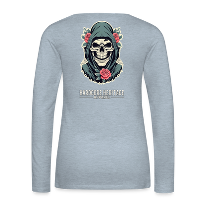 Death's Lover Women's Long Sleeve Tee - heather ice blue