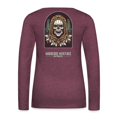 Warlock Women's Long Sleeve Tee - heather burgundy