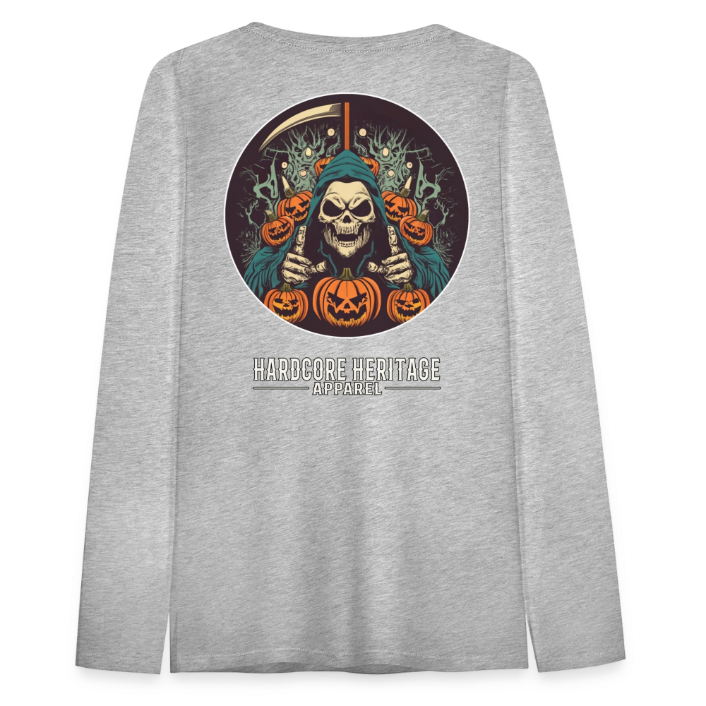 Jack-O-Reaper Women's Long Sleeve Tee - heather gray