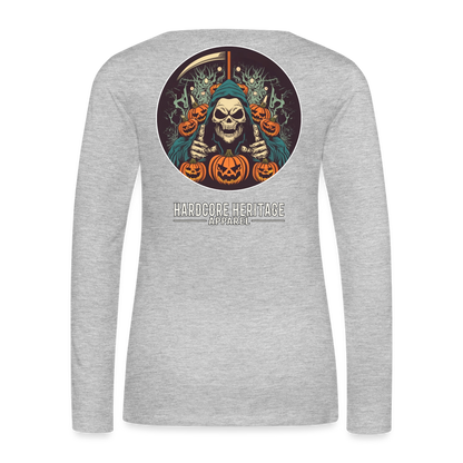 Jack-O-Reaper Women's Long Sleeve Tee - heather gray