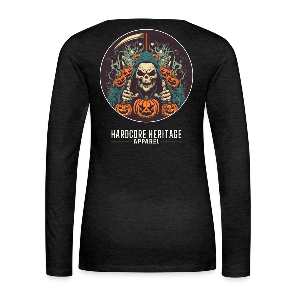 Jack-O-Reaper Women's Long Sleeve Tee - charcoal grey