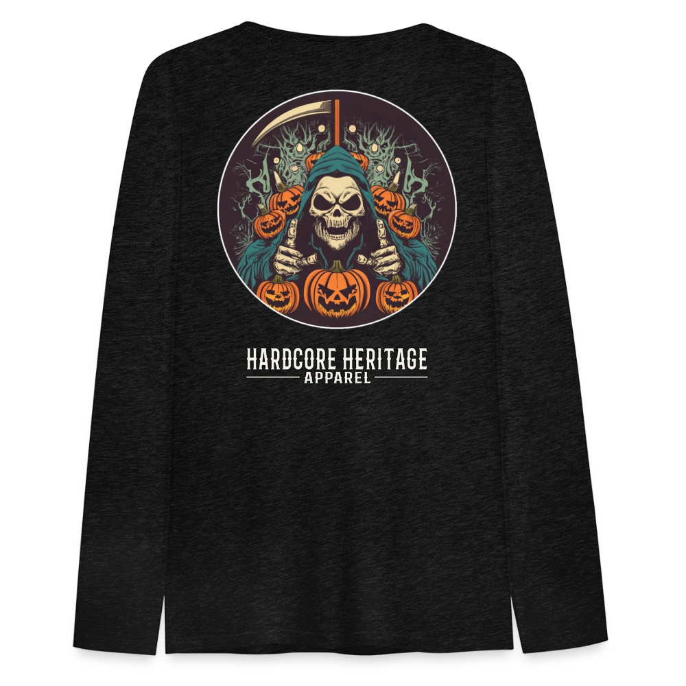 Jack-O-Reaper Women's Long Sleeve Tee - charcoal grey