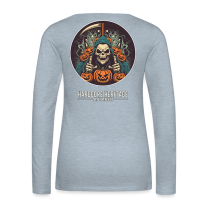 Jack-O-Reaper Women's Long Sleeve Tee - heather ice blue