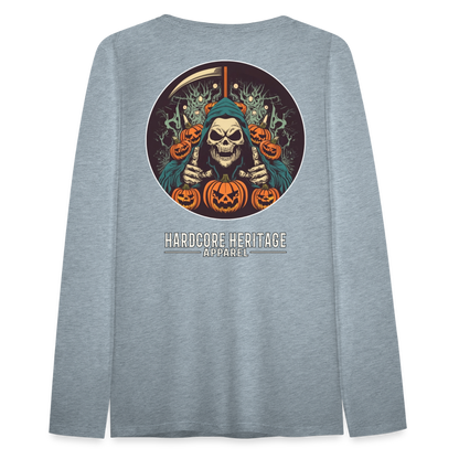 Jack-O-Reaper Women's Long Sleeve Tee - heather ice blue