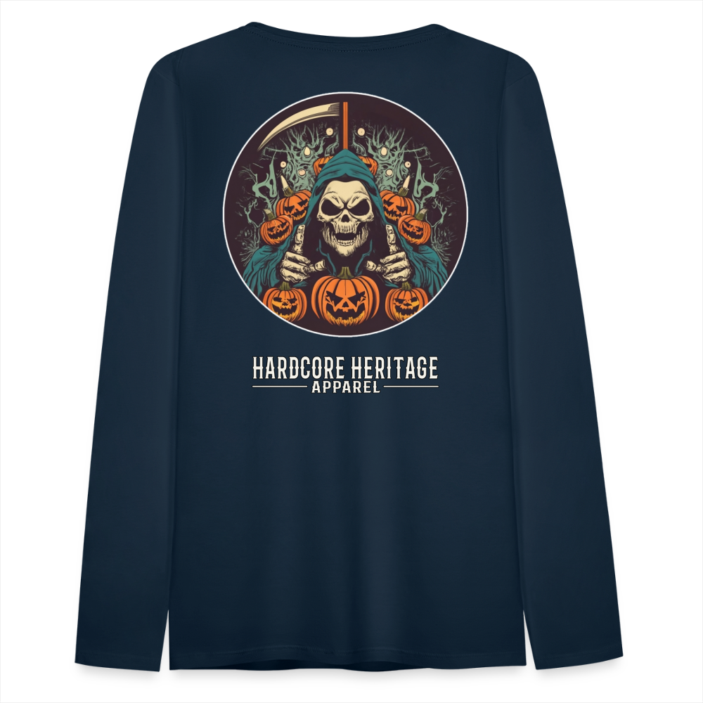 Jack-O-Reaper Women's Long Sleeve Tee - deep navy