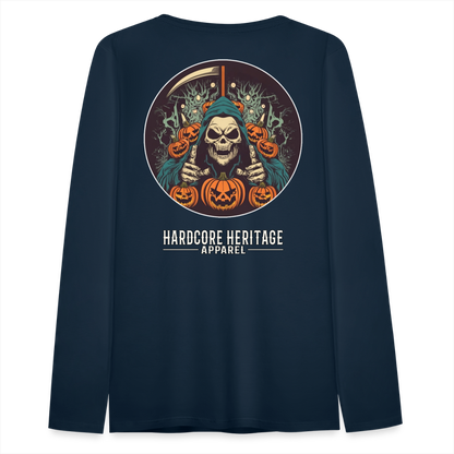 Jack-O-Reaper Women's Long Sleeve Tee - deep navy