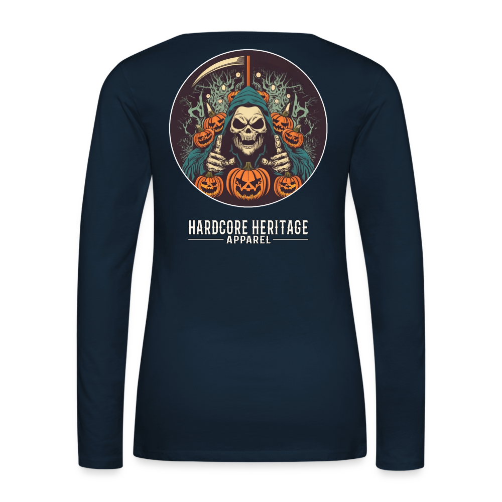 Jack-O-Reaper Women's Long Sleeve Tee - deep navy