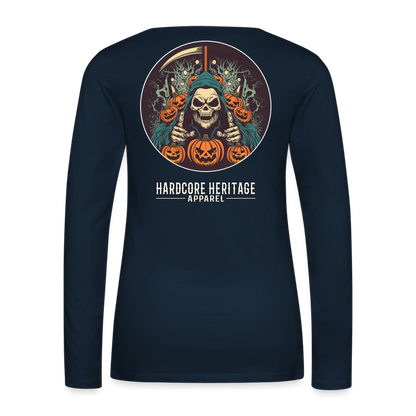 Jack-O-Reaper Women's Long Sleeve Tee - deep navy