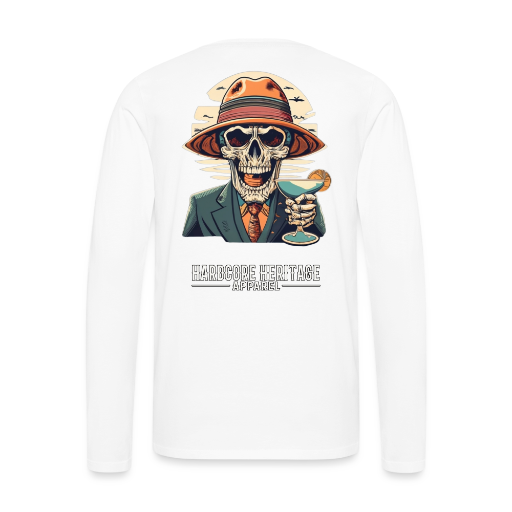 Happy Hour Long Sleeve Tee - white