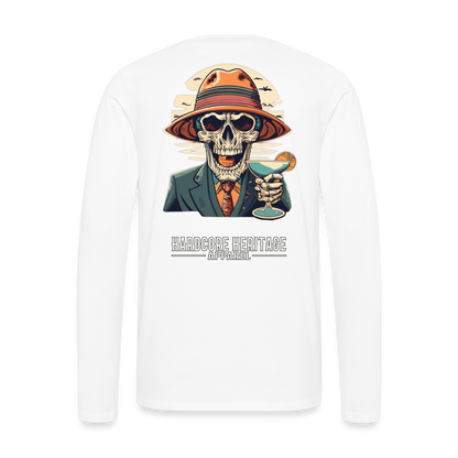 Happy Hour Long Sleeve Tee - white