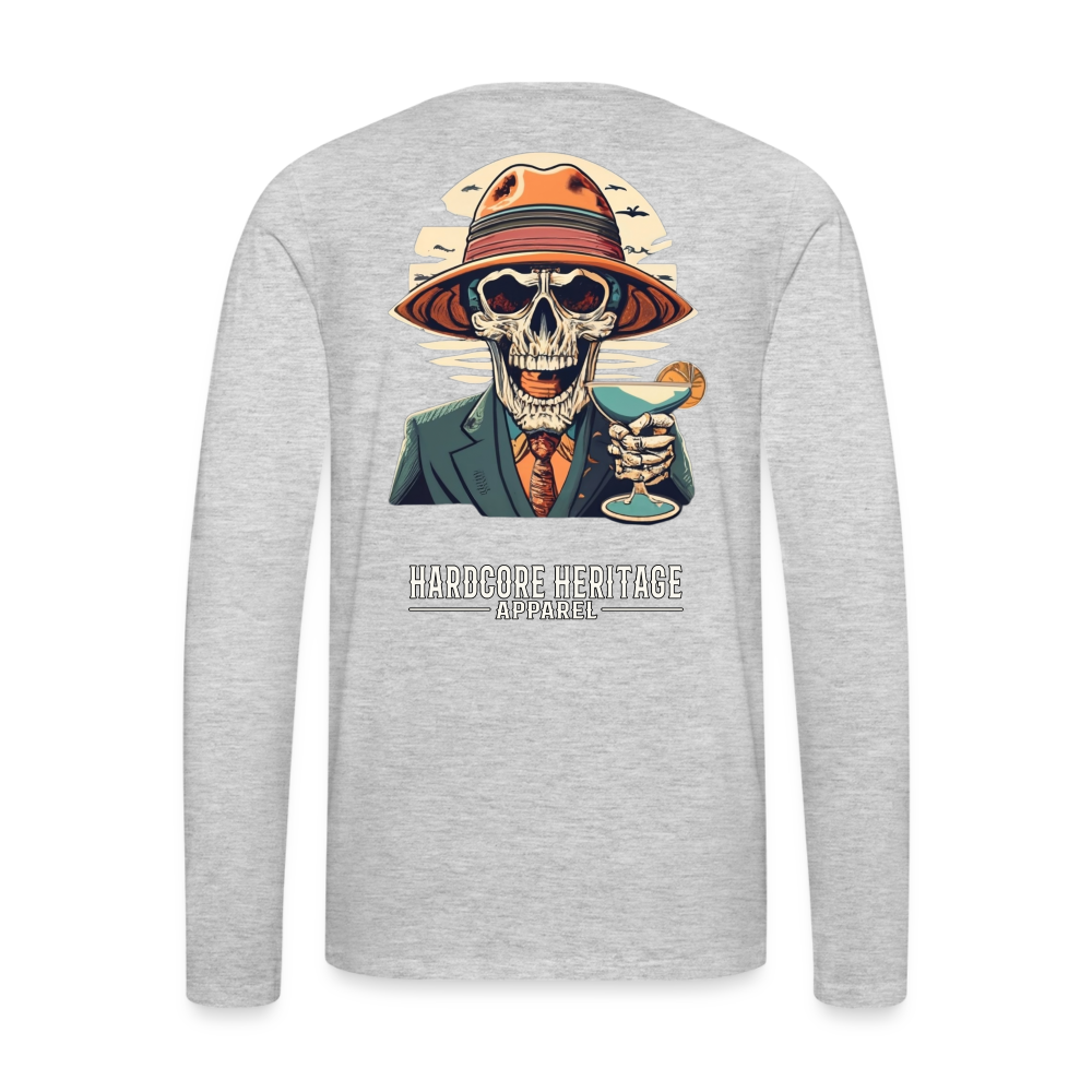 Happy Hour Long Sleeve Tee - heather gray