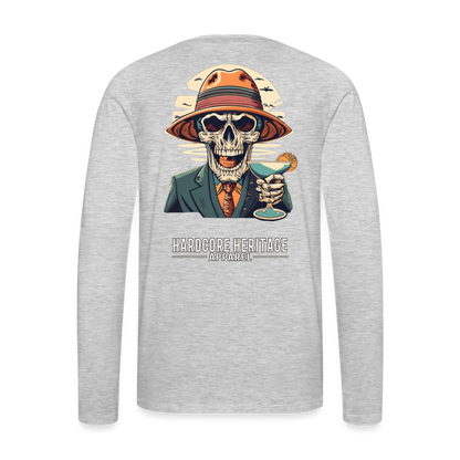 Happy Hour Long Sleeve Tee - heather gray