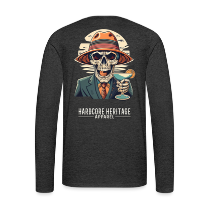 Happy Hour Long Sleeve Tee - charcoal grey