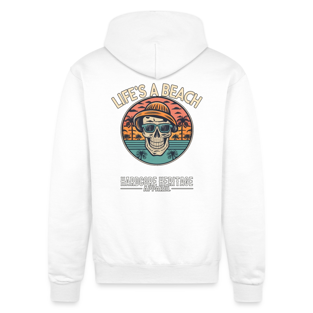 Life's a Beach v2 Powerblend Hoodie - white