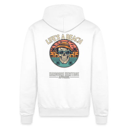 Life's a Beach v2 Powerblend Hoodie - white