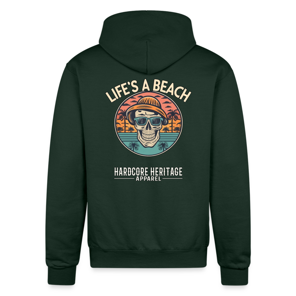 Life's a Beach v2 Powerblend Hoodie - Dark Green