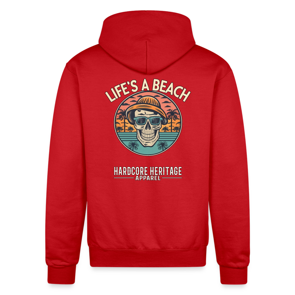 Life's a Beach v2 Powerblend Hoodie - Scarlet