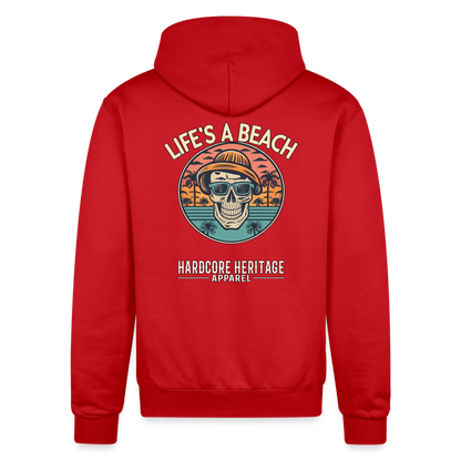 Life's a Beach v2 Powerblend Hoodie - Scarlet