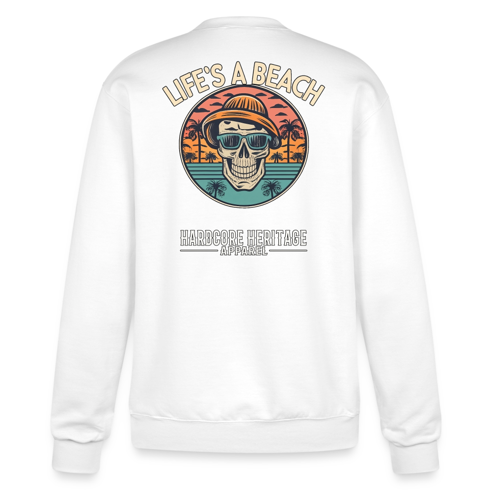 Life's a Beach v2 Powerblend Sweatshirt - white