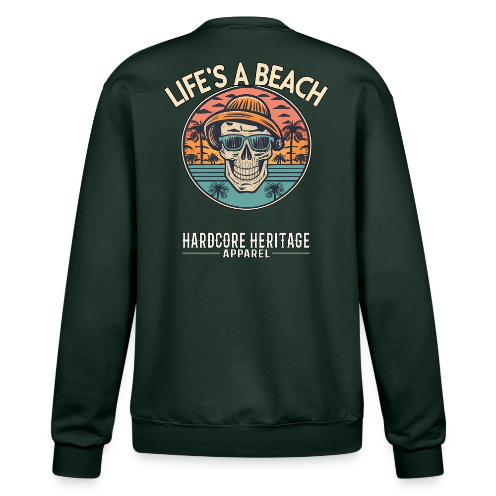 Life's a Beach v2 Powerblend Sweatshirt - Dark Green