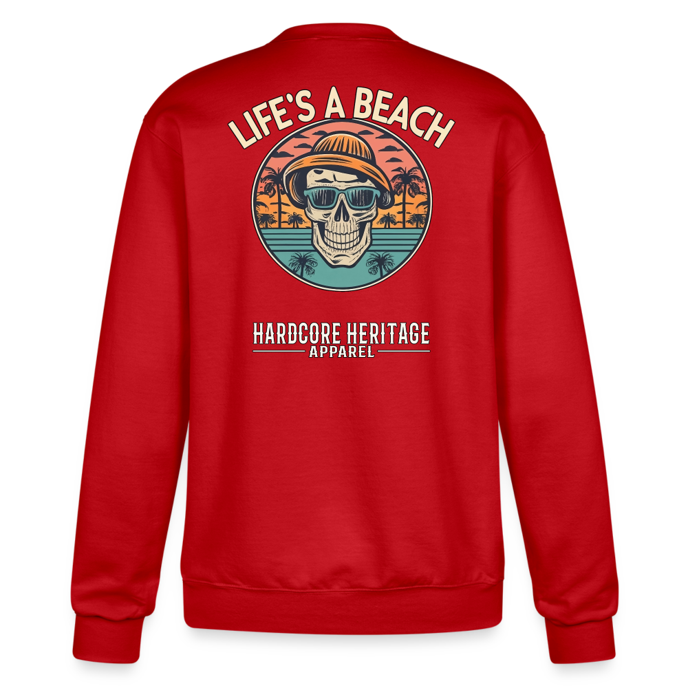 Life's a Beach v2 Powerblend Sweatshirt - Scarlet