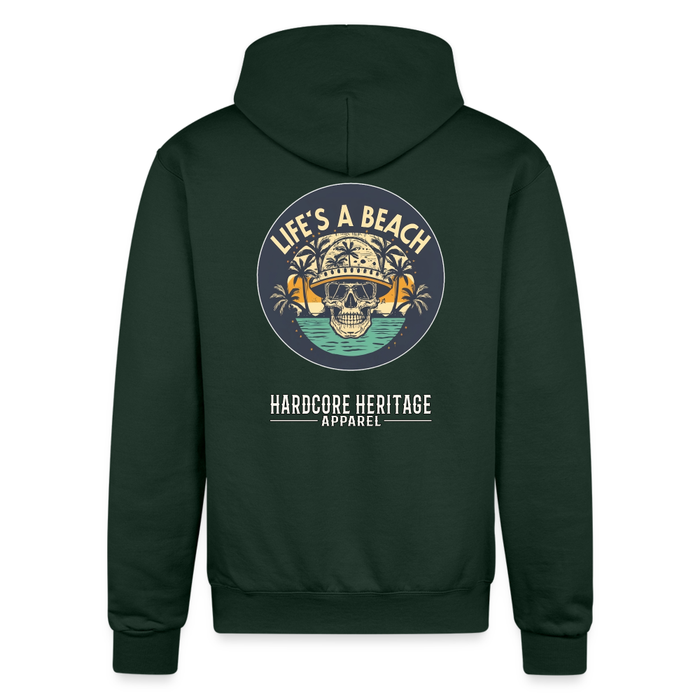 Life's a Beach Powerblend Hoodie - Dark Green