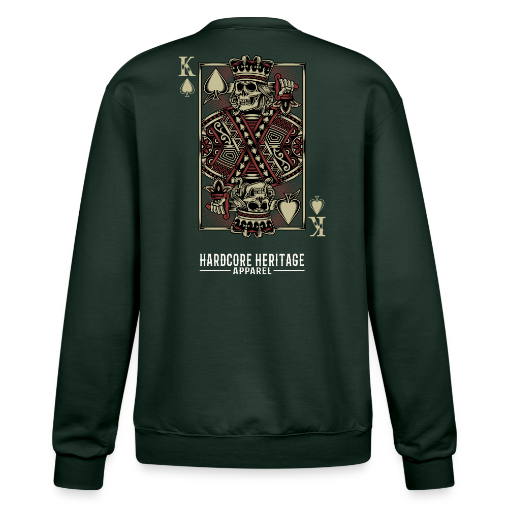 King of Hearts Powerblend Sweatshirt - Dark Green