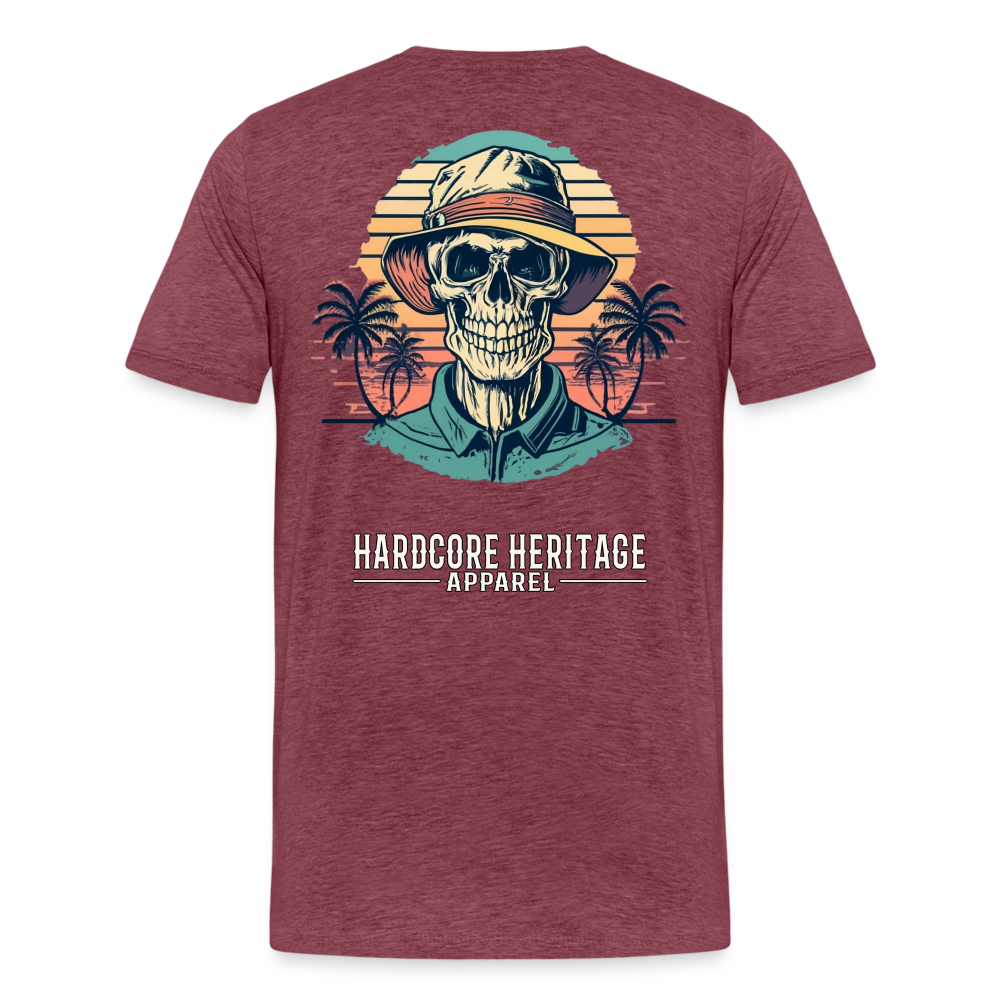 Island Retreat Tee - heather burgundy