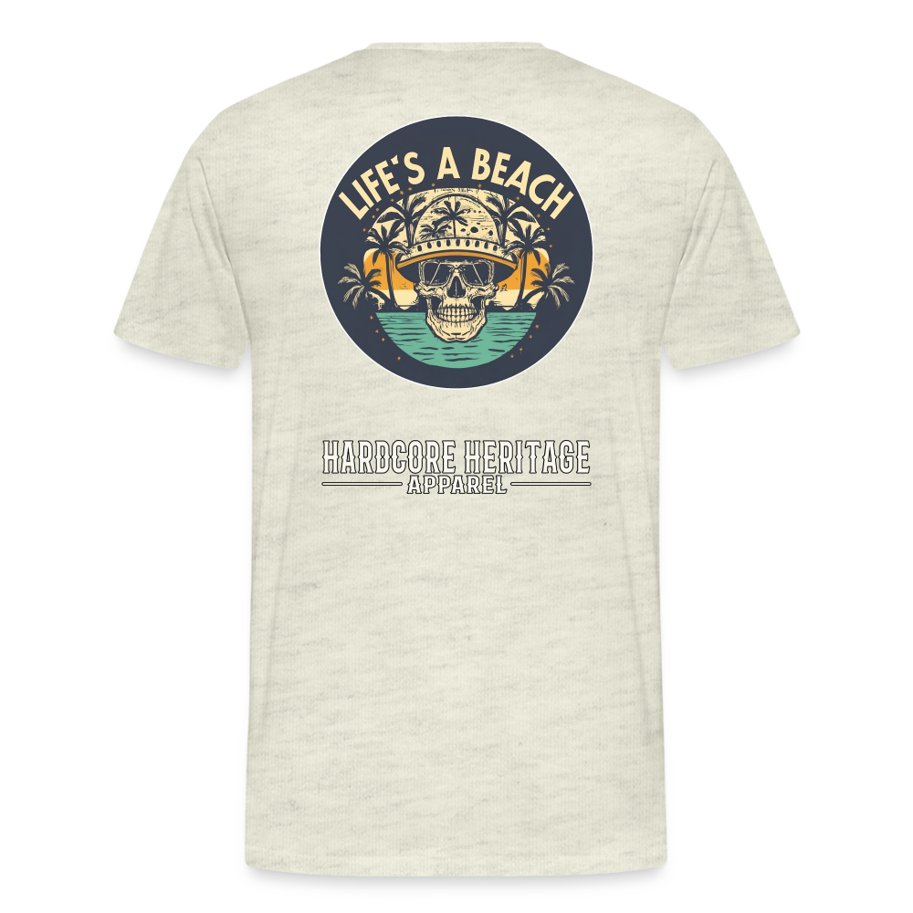 Life's a Beach Tee - heather oatmeal