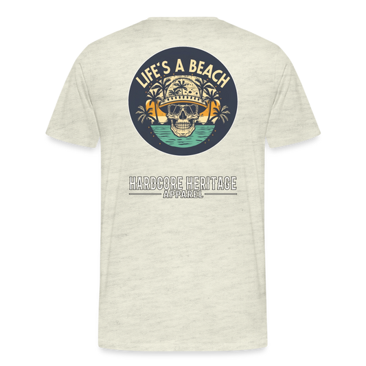 Life's a Beach Tee - heather oatmeal