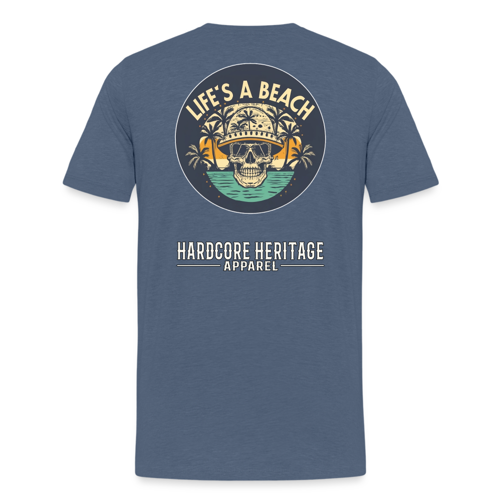 Life's a Beach Tee - heather blue