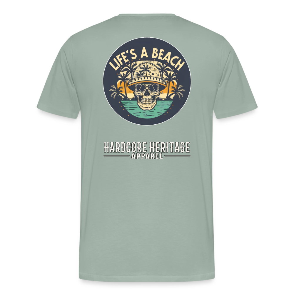 Life's a Beach Tee - steel green