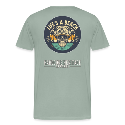 Life's a Beach Tee - steel green