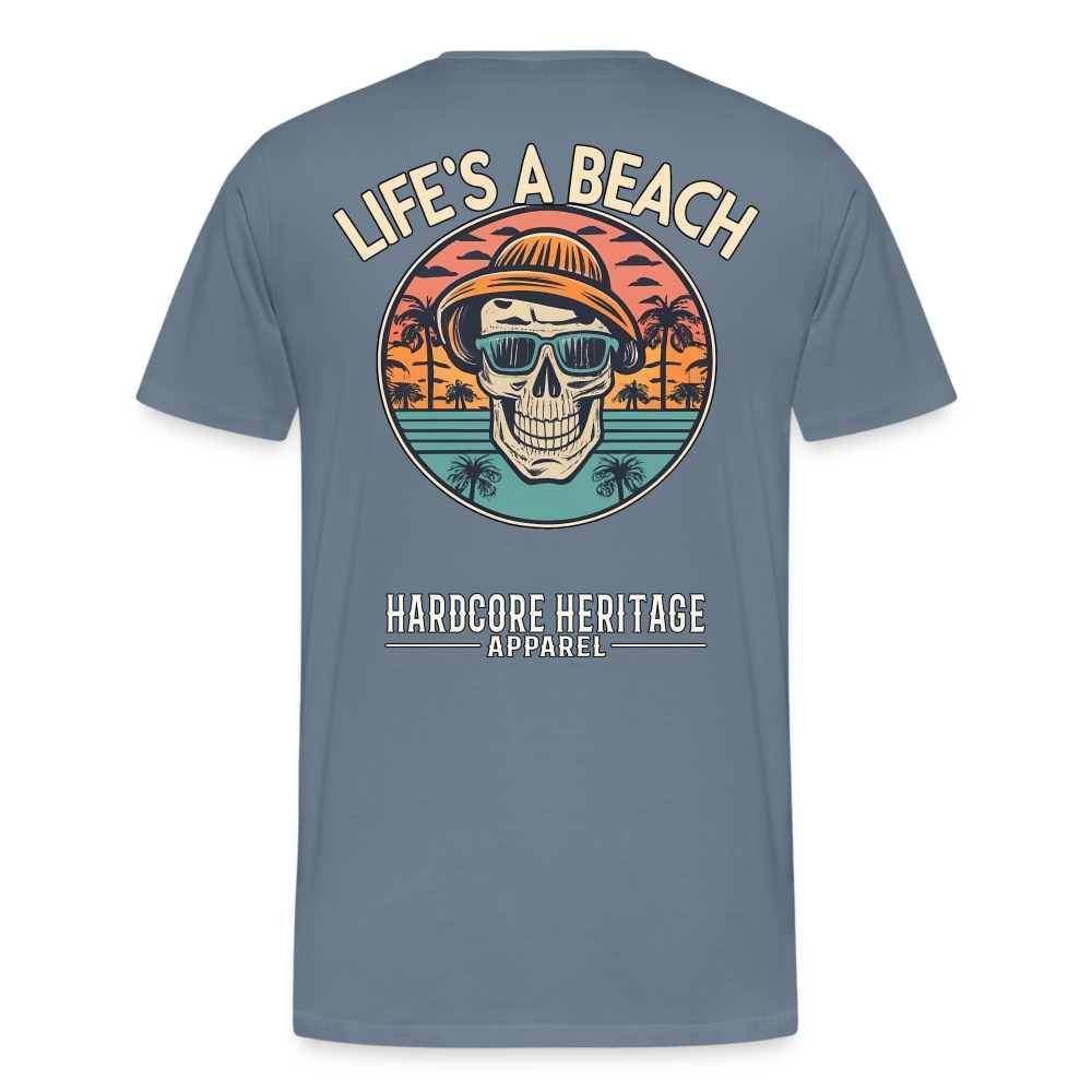 Life's a Beach v2 Tee - steel blue