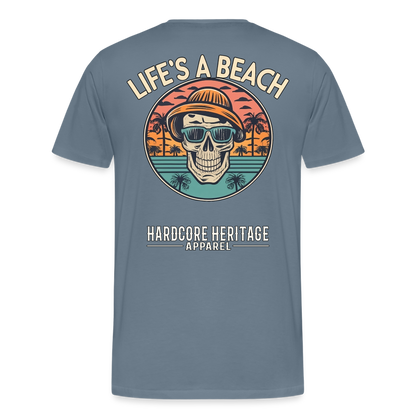 Life's a Beach v2 Tee - steel blue