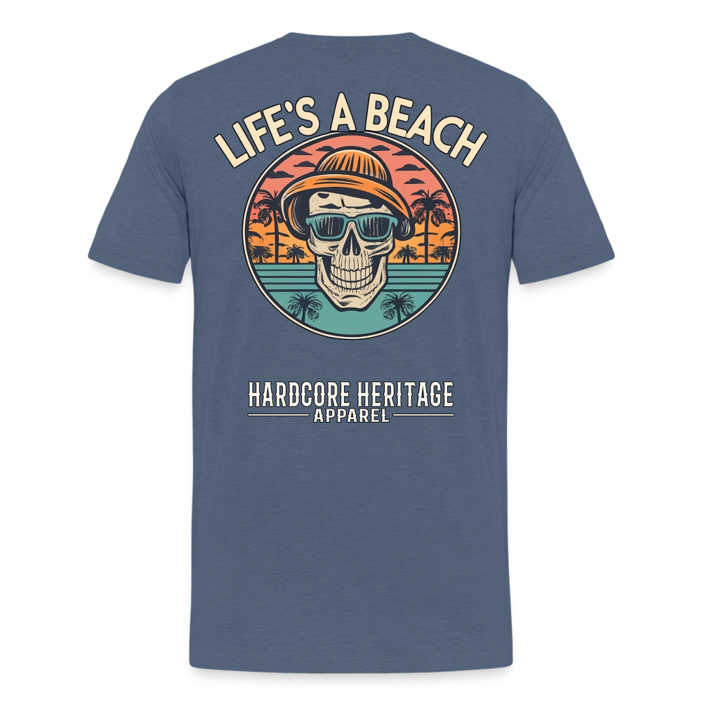 Life's a Beach v2 Tee - heather blue