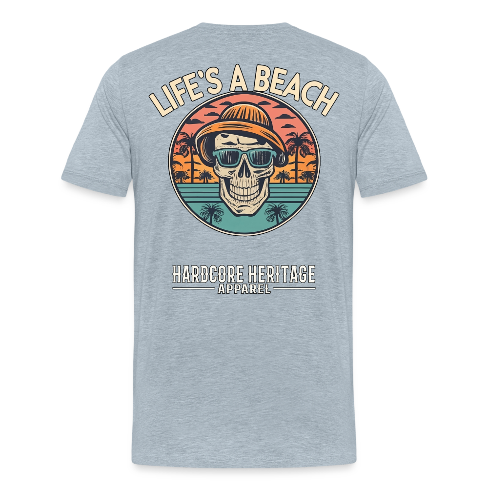 Life's a Beach v2 Tee - heather ice blue