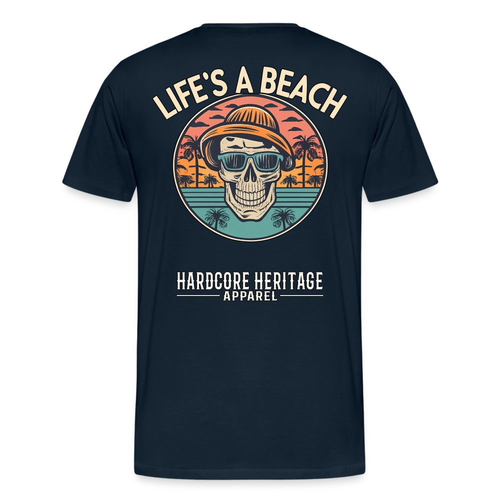 Life's a Beach v2 Tee - deep navy