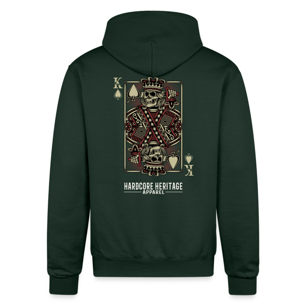 King of Hearts Powerblend Hoodie - Dark Green